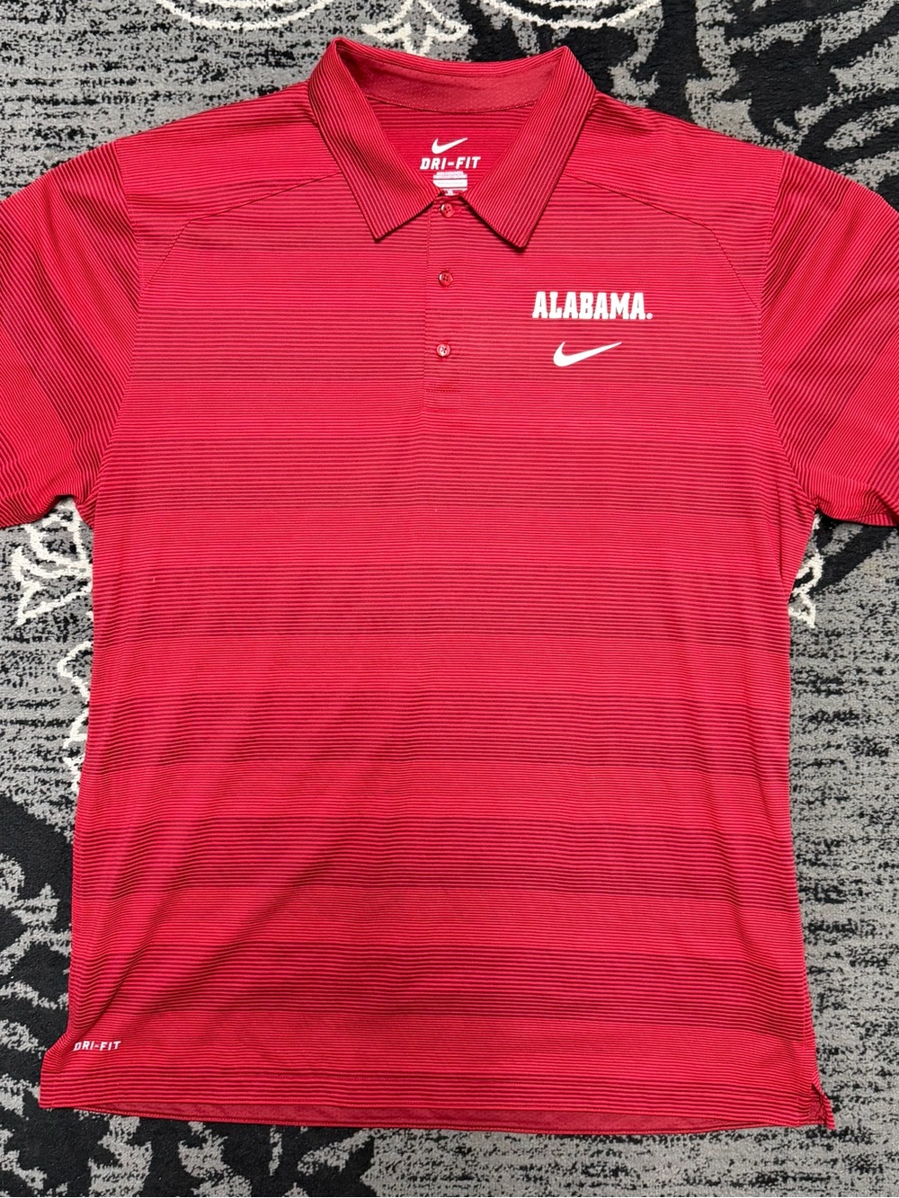 Nike Alabama Red Striped Dri-FIT Polo